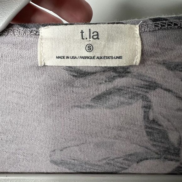 Anthropologie T.La Dress Small Open Back Cut Out Maxi Floral Gray Short Sleeve - Picture 13 of 13